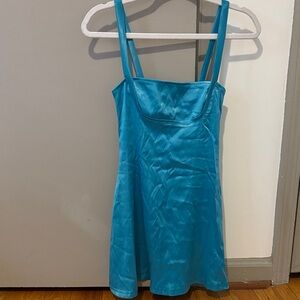 SHEIN Blue Satin Mini Dress